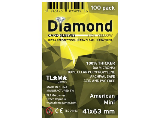 Card sleeves Diamond Yellow: American Mini 41x63
