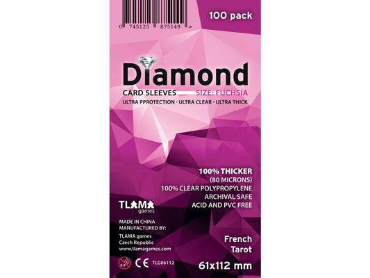 Card sleeves Diamond Fuchsia: French Tarot 61x112