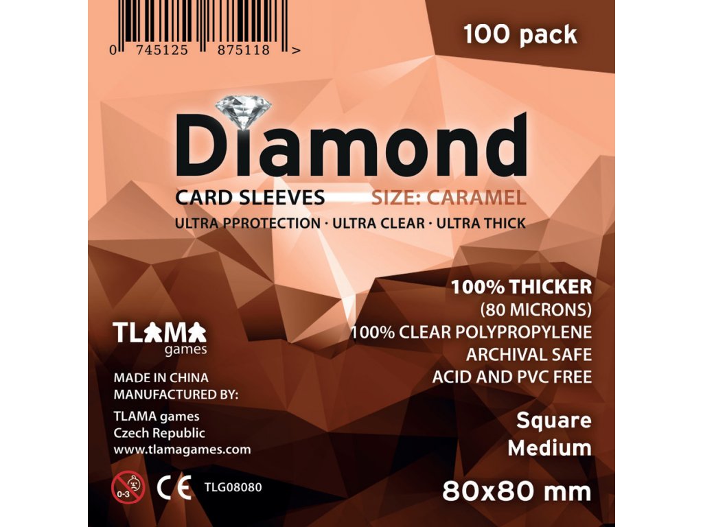 Card sleeves Diamond Caramel: Square Medium 80x80