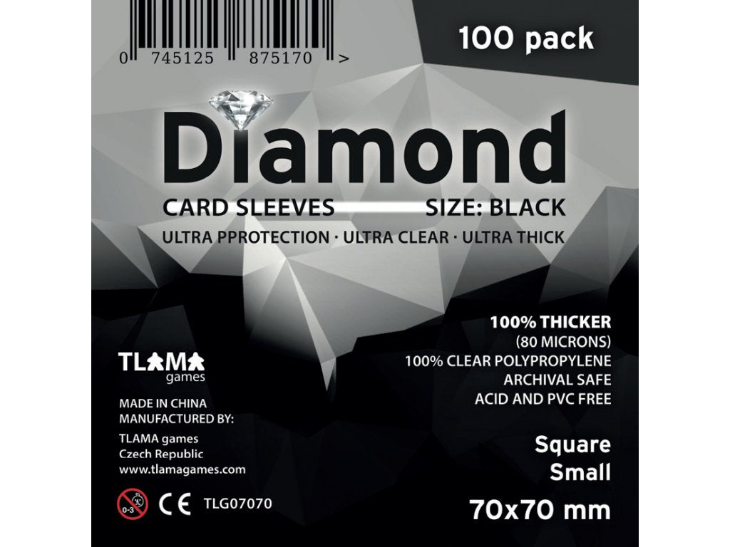 Card sleeves Diamond Black: Square Small 70x70