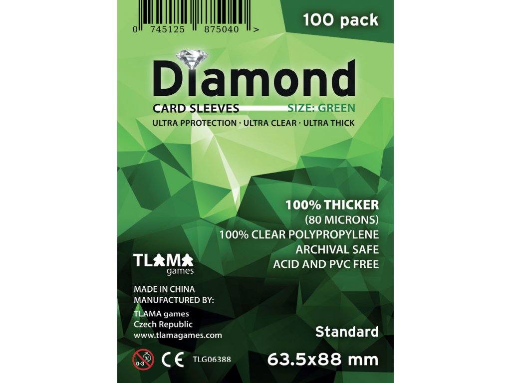 Card sleeves Diamond Green: Standard 63,5x88