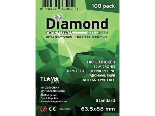 Card sleeves Diamond Green: Standard 63,5x88