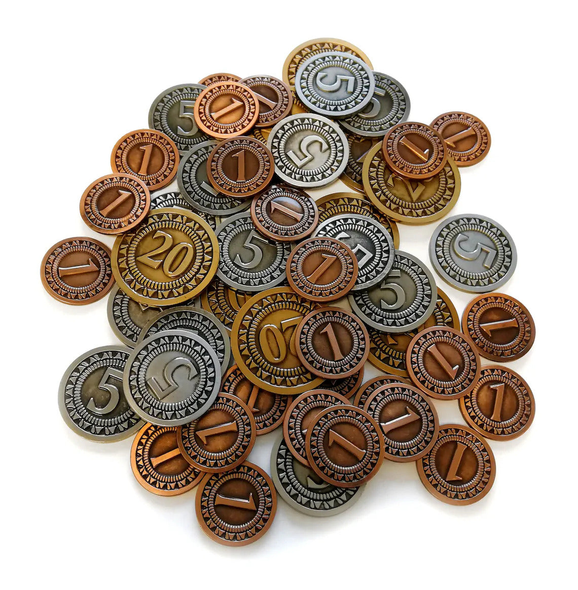 Metal Coins Set for Board Games - 50 pcs